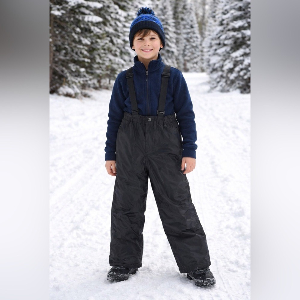 Iceburg Outerwear Youth Snow Pants Ski Bibs Size M 7 8 Black Insulated Lined